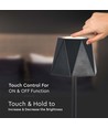 Lampe de table LED rechargeable 1,5W, noir - 150lm, 3-en-1 CCT, tactile dimmable, 5V, batterie incluse