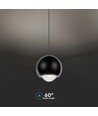 Suspension 5W, noir - 500lm, 3000K, forme cloche, réglable