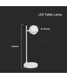 Lampe de table LED rétro en métal 5-6W - Blanc, 3000K, 500lm, hauteur 45cm, source lumineuse incluse