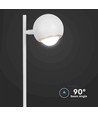 Lampe de table LED rétro en métal 5-6W - Blanc, 3000K, 500lm, hauteur 45cm, source lumineuse incluse