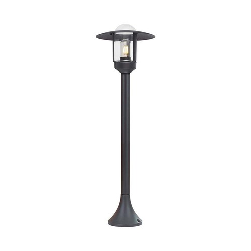 Svart trädgårdslampa lykta - 97,5cm, IP44 utomhus, klart glas, E27-sockel, utan ljuskälla
