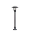 Sort havelampe lanterne - 97,5cm, IP44 udendørs, klart glas, E27 fatning, uden lyskilde