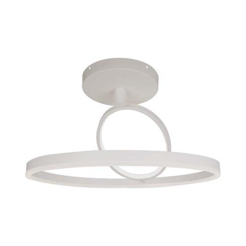 Plafonnier LED 37W en métal, blanc - Ø50cm, 4000lm, 4000K, design double rond