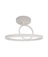 Plafonnier LED 37W en métal, blanc - Ø50cm, 4000lm, 4000K, design double rond