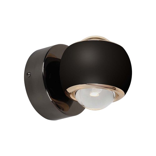 Applique LED 10W - Noir, 3000K, 13,5x10 cm, intérieur, source lumineuse incluse