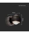 Applique LED 10W - Noir, 3000K, 13,5x10 cm, intérieur, source lumineuse incluse