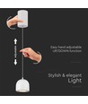8,5W LED pendellamp, Ø10cm - Lichtgrijs, 850lm, touch on/off, verstelbare kabel, incl. lichtbron