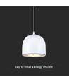 8,5W LED pendel - Ø10cm, hvid, touch on/off, 3000K, inkl. lyskilde