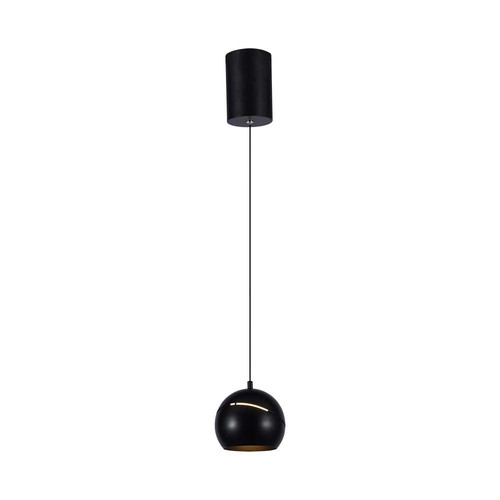 Suspension LED 8,5W - Ø18cm, noir, touch on/off, 3000K, source lumineuse incl.