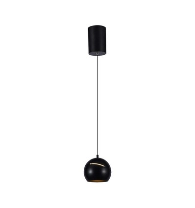 Suspension LED 8,5W - Ø18cm, noir, touch on/off, 3000K, source lumineuse incl.