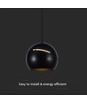 Suspension LED 8,5W - Ø18cm, noir, touch on/off, 3000K, source lumineuse incl.