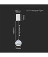 8,5W LED pendel / hengelampe - Ø12-18cm, hvit, touch on/off, 3000K, inkl. lyskilde