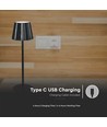 1,5W oppladbar LED bordlampe, CCT - Touch dimbar, USB-C, sort, høydejusterbar