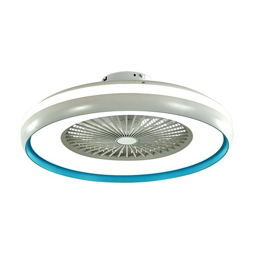 Ventilateur avec lumière de plafond 45W - Contrôle RF, CCT : 3 en 1, moteur AC, anneau bleu