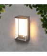 1W Solara vegglampe med sensor - IP65, 3000K, mørkegrå, solcelle, bevegelsessensor, utendørs