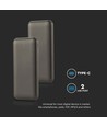 10000mAh Powerbank - 2A, 30cm Type C Kabel, Grijs