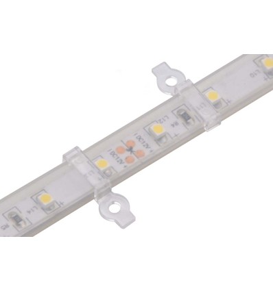 20 pcs. clips de montage transparents pour bande LED - 8mm, compatible avec bandes IP65