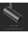 Spot sur rail magnétique ultra-fin 11W, 48V - 1300lm, 34°, noir, 6400K, IP20