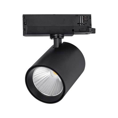 Spot sur rail LED COB 35W - 3000lm, 4000K, 30 degrés, aluminium noir, IP20