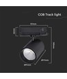 35W LED COB railspot - 3000lm, 4000K, 30 graden, zwart aluminium, IP20