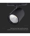 Spot sur rail LED COB 35W - 3000lm, 4000K, 30 degrés, aluminium noir, IP20