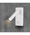 2W LED vægspot med afbryder, firkantet - 150lm, 4000K, hvid, 14,5 x 15 cm