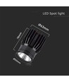 18W LED innfellingsspot - 1900lm, 6400K, sort, IP20, aluminiumsmateriale