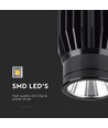 Spot encastrable LED 18W - 1900lm, 6400K, noir, IP20, matériau aluminium