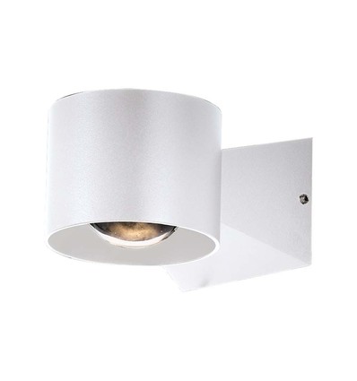 Applique murale blanche 5W, ronde - IP65, 3000K, 93lm/W, éclairage haut/bas, source lumineuse incl.
