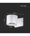 Applique murale blanche 5W, ronde - IP65, 3000K, 93lm/W, éclairage haut/bas, source lumineuse incl.