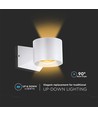 5W witte wandlamp, rond - IP65, 3000K, 93lm/W, up/down licht, incl. lichtbron