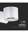 5W witte wandlamp, rond - IP65, 3000K, 93lm/W, up/down licht, incl. lichtbron