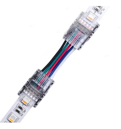 Verbindingsstuk met kabel voor LED-strip - 12mm, RGB+W, IP20, 5V-24V