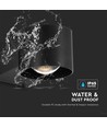 6W LED væglampe - IP65, sort, 3000K, 465lm, firkantet, inde / ude, inkl. lyskilde