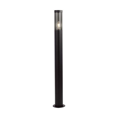 Paaltje tuin E27 - licht rook, kunststof/RF, zwarte behuizing, 76x119x1000mm, IP44