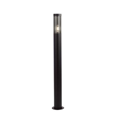 Borne de jardin E27 - lumière fumée, plastique/RF, boîtier noir, 76x119x1000mm, IP44