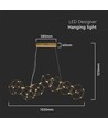 28W LED designer pendel - Guld, 3000K, L94,5 x W32,5 cm, dekorativ hængelampe