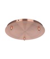 Canopée en cuivre rouge - Ø30cm, hauteur 2,5cm, 3 trous, rosace de plafond