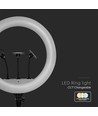 LED Ring light med stativ - 55W, Ø44cm, 3 telefonholdere, fjernkontroll, 3200K-5800K