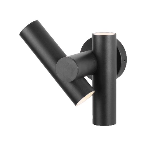 Applique murale 6W avec spot 2 directions - Noir, IP44, angle 90°, réglable, source lumineuse incluse