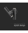 6W vegglampe med 2-veis spot - Sort, IP44, 90° spredning, justerbar, inkl. lyskilde