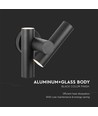 6W vegglampe med 2-veis spot - Sort, IP44, 90° spredning, justerbar, inkl. lyskilde