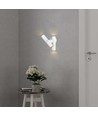 6W wandlamp met 2-weg spot - IP44, wit, 3000K, 300° verstelbaar, incl. lichtbron