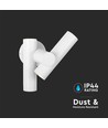 6W vegglampe med 2-veis spot - IP44, hvit, 3000K, 300° justerbar, inkl. lyskilde