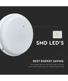 18W Udendørs væg/loftlampe - IP54, Ø19,5cm, Højde 3,8cm, skotlampe