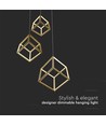 46W LED Designer hanglamp - 3 gouden kubussen, 3000K, 4900lm, 56x48,5x156cm