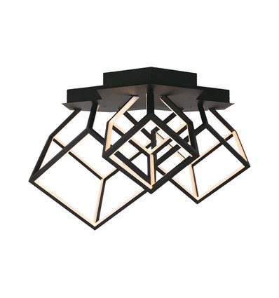 Suspension LED Designer 46W - 4900lm, dimmable, noir, 3000K, blanc chaud