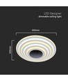Plafonnier LED Designer 125W, 13100lm - Ø50cm, dimmable, 3-en-1 CCT, télécommande incluse