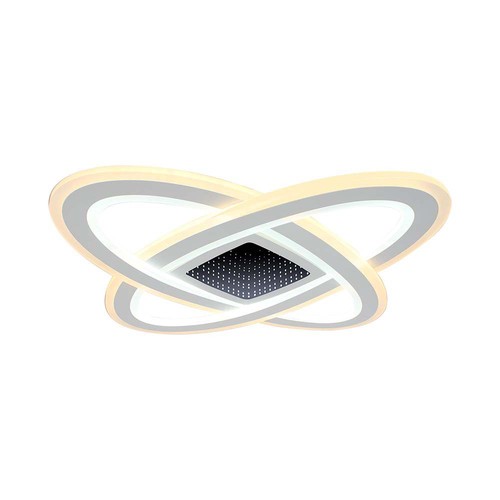 130W LED designer kroonluchter, dimbaar - 13600lm, 3-in-1 CCT, incl. afstandsbediening, zwart/wit design