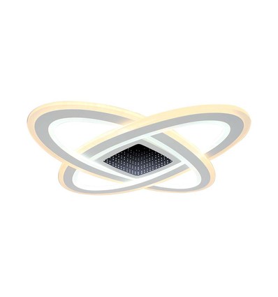 Lustre LED Designer 130W, dimmable - 13600lm, 3-en-1 CCT, télécommande incluse, design noir/blanc